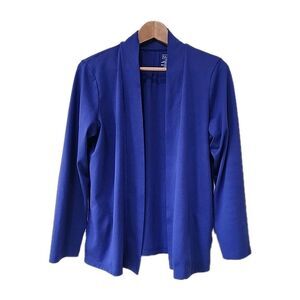 L.L. BEAN Open Cardigan Women's Large Reg Supima Cotton Royal Blue Long Sleeve